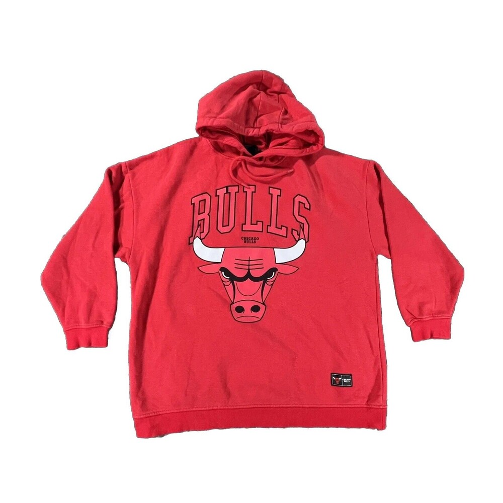 Primark NBA Chicago Bulls Red Hoodie Pullover Size Medium